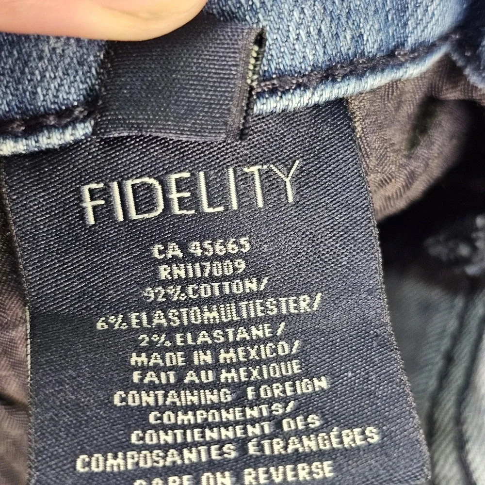 Fidelity Jeans Mens 38 Blue Stretch Denim Torino Texan Slim Fit M5090 Ink Stain
